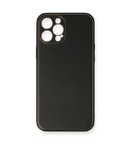 Apple İphone 12 Pro Kılıf Coco Deri Silikon Kapak - Siyah
