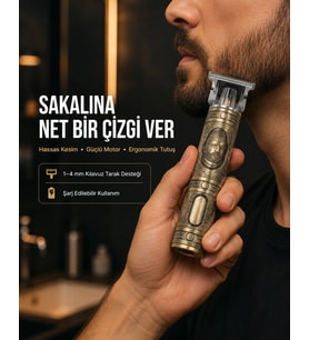 Lexroo Çok Fonksiyonlu Saç Sakal Kesme Makinesi 0 Takım Çelik Bıçak 5W Motor USB Şarjlı