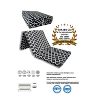 Katlanır Yer Yatağı Sünger Yatak Büyük Kara Çatı 70x180 Cm-6 Cm Tek Kişilik
