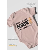 Beni yavaşça dedeme ver bakalım Kısa Kollu Bebek Body %100 Pamuk