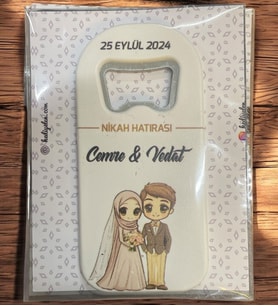 10 Adet Söz, Nişan, Nikah, Düğün Hediyesi Açacak Magnet Kart ve Ambalajlı Tek Tek (uznmg4)