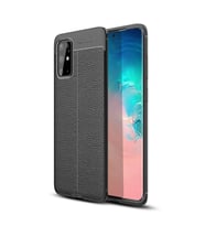 Samsung Galaxy S20 Plus Deri Görünümlü Silikon Siyah