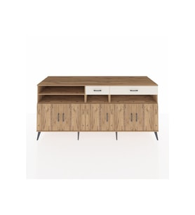 Kronos Konsol 7 Raflı 2 Çekmeceli 5 Kapaklı 220x59x99 Çam-Çam/Aytaşı