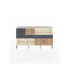 Arges Konsol 2 Raflı 5 Çekmeceli 3 Kapaklı 176x30x99 Aytaşı-Çam/Antrasit