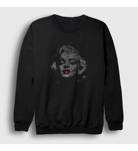 Presmono Unisex Siyah Face Marilyn Monroe Sweatshirt 39035tt