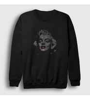 Presmono Unisex Siyah Face Marilyn Monroe Sweatshirt 39035tt