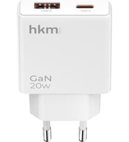 Lexroo EXTRA SLIM GaN 20W USB-A ve Type-C Çift Portlu Hızlı Şarj Aleti, Ultra İnce Güç Adaptörü