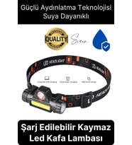 Cata Premium Kamp Yayla Köy Kafa Lambası Ledli Şarjlı Tamir Baş Feneri Madenci Işıklı Başlık Aparatı