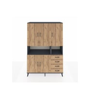 Hyperion Gardrop 7 Raflı 4 Çekmeceli 5 Kapaklı 132x44x195 Antrasit-Çam