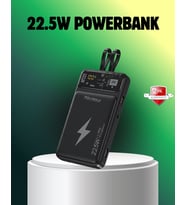 Powerbank Dahili Ekranlı 10000 mAh Çift Kablolu