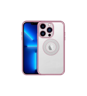 Apple iPhone 13 Pro Uyumlu Kılıf Kamera Korumalı Logo Gösteren Zore Esta Kapak (Rose Gold Altın)