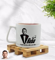 BK Gift Kişiye Özel Baba Godfather Silüet Tasarımlı Middle Beyaz Kupa Bardak Model 6