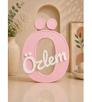 Ö Harfi Kişiye Özel İsimlik 3D Baskı Dekoratif Bebek ve Çocuk Odası İsim Yazısı Modern Masa Üstü Dekoru