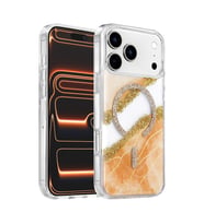 Onegif Apple iPhone 17 Pro Max Lotus Simli Magsafe Kapak - Turuncu