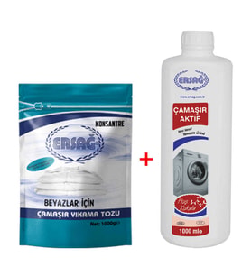 Ersağ Beyaz Çamaşır Yıkama Tozu 1000 G + Çamaşır Aktif 1000 Ml. (Renksiz)
