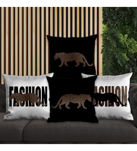 eJOYA Leopar Tasarımlı 4'lü Yastık İçi Ve Kırlent Kılıfı 45cm 113686