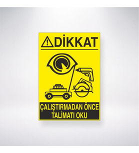 Dikkat Çalıştırmadan Önce Talimatı Okuyunuz 21x28 Arkası Yapışkanlı Levha