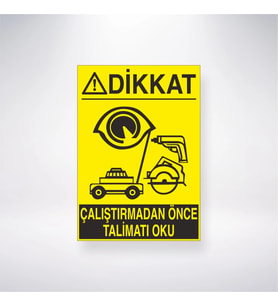 Dikkat Çalıştırmadan Önce Talimatı Okuyunuz 21x28 Arkası Yapışkanlı Levha