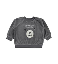 Civil Baby Ayıcık Nakışlı 6-18 Ay Sweatshirt - Gri 18-24 Ay (Koyu Gri)