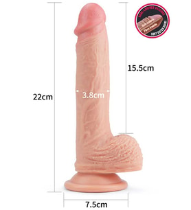 Çift Katmanlı Platinyum Silikon Realistik Dildo 22 cm