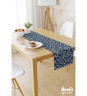 Nowon 3 Desenli Baskılı Süet Runner Masa Örtüsü