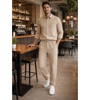 Erkek Oversize Keten Takım Salaş Kesim Gömlek Pantolon Yazlık Kombin