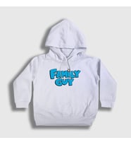 Presmono Unisex Çocuk Beyaz Logo Family Guy Kapüşonlu Sweatshirt 300398tt