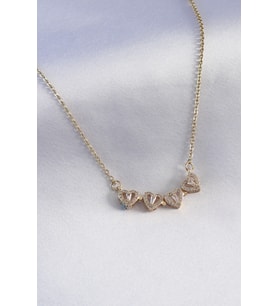 316L Çelik Gold Renk Açılır Zirkon Taşlı Yonca Model Kadın Kolye 5886 - SSSSSS4919-4480
