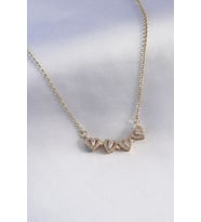 316L Çelik Gold Renk Açılır Zirkon Taşlı Yonca Model Kadın Kolye 5886 - SSSSSS4919-4480