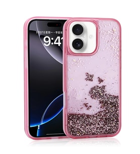 Apple iPhone 16 Kılıf Sıvılı Simli Şeffaf Arka Yüzey Zore Keto Silikon Kapak