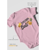 Dedesinin Balı Kısa Kollu Bebek Body %100 Pamuk