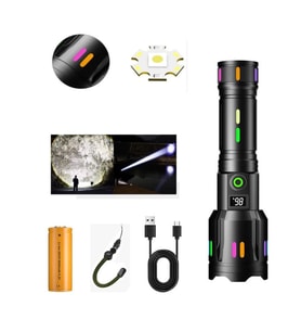 pilelistore Profesyonel Zoomlu 50W Şarjlı Powerbank Avcı Polis El Feneri PS-9885