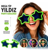 Mega Tip Yıldız Parti Gözlüğü Yeşil Renk