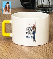 Kişiye Özel Karikatürlü Cute But Aquarius Kova Burcu Lüks Fincan Doğum Günü Hediyesi