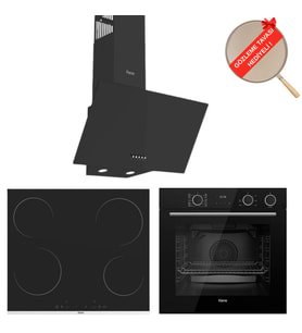 Ferre FryArt&Buharlı Fırın Altro FlowArt Elektrikli 3'lü Siyah Ank. Set (D086 + MS261 + XE64CS)
