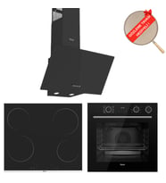 Ferre FryArt&Buharlı Fırın Altro FlowArt Elektrikli 3'lü Siyah Ank. Set (D086 + MS261 + XE64CS)