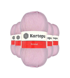 Northcity 5 Adet Kristal Çift Katlı El Örgü Lif İpi Açık Pembe K699
