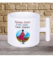Babalar Günün Kutlu Olsun Canım Babam Yazılı Babalar Gününe Özel T Kupa Bardak