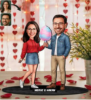 BK Gift Kişiye Özel Sevgili Karikatürlü Ahşap Biblo -36, Fotoğraftan Karikatür, Sevgililer Günü Hediyesi, Ev Hediyesi