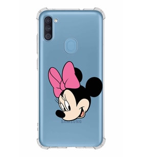 Samsung Galaxy A11  Köşe Korumalı Antişok Kapak Minnie Mouse Tasarımlı Şeffaf  Kılıf