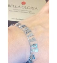 Bella Gloria Dörtgen Pullu Gümüş Bileklik (GB00346)