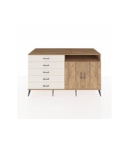 Kronos Konsol 2 Raflı 5 Çekmeceli 2 Kapaklı 176x59x99 Çam-Çam/Aytaşı