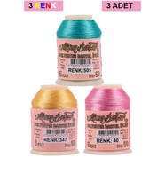 3 Adet Altınbaşak Oya ve Dantel İpi 20 gr - Royaleks - No: 347 - 040 - 505