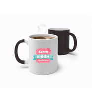 BK Gift Kişiye Özel Canım Annem Tasarımlı Sihirli Kupa Bardak-2 (Beyaz)