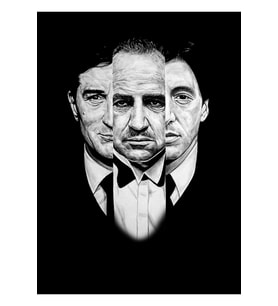 Üçleme - Godfather Tablo Ahşap Poster Dekoratif