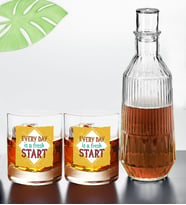 BK Gift DTF Motto Tasarımlı İkili Viski Kadehi ve Karaf Seti-6, Arkadaşa Hediye, Sevgiliye Hediye
