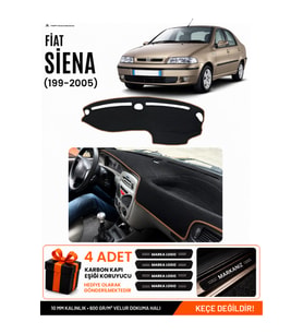 FIAT SİENA (1999-2005) Uyumlu Torpido Örtüsü Torpido Kılıfı - Siyah Kahverengi