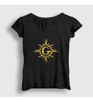 Presmono Kadın Siyah Gold Logo Rock Godsmack T-Shirt 497498tt