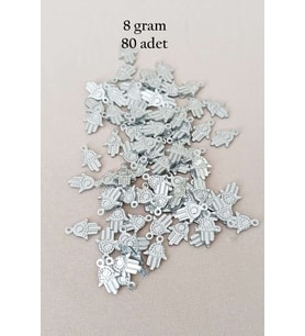 Oya Abiye Bileklik Kolye Pleksi Metalik Plastik Pul Gümüş Renk 8 gram 80 adet - BNC526