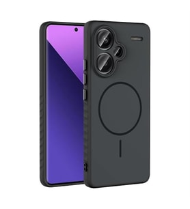 Coverzone Xiaomi Redmi Note 13 Pro Plus 5G ?le Uyumlu Kamera Lens Korumal? K?l?f Magsafe Uyumlu Kablosuz ?arj �zellikli Tea Silikon Telefon K?l?f? Siyah